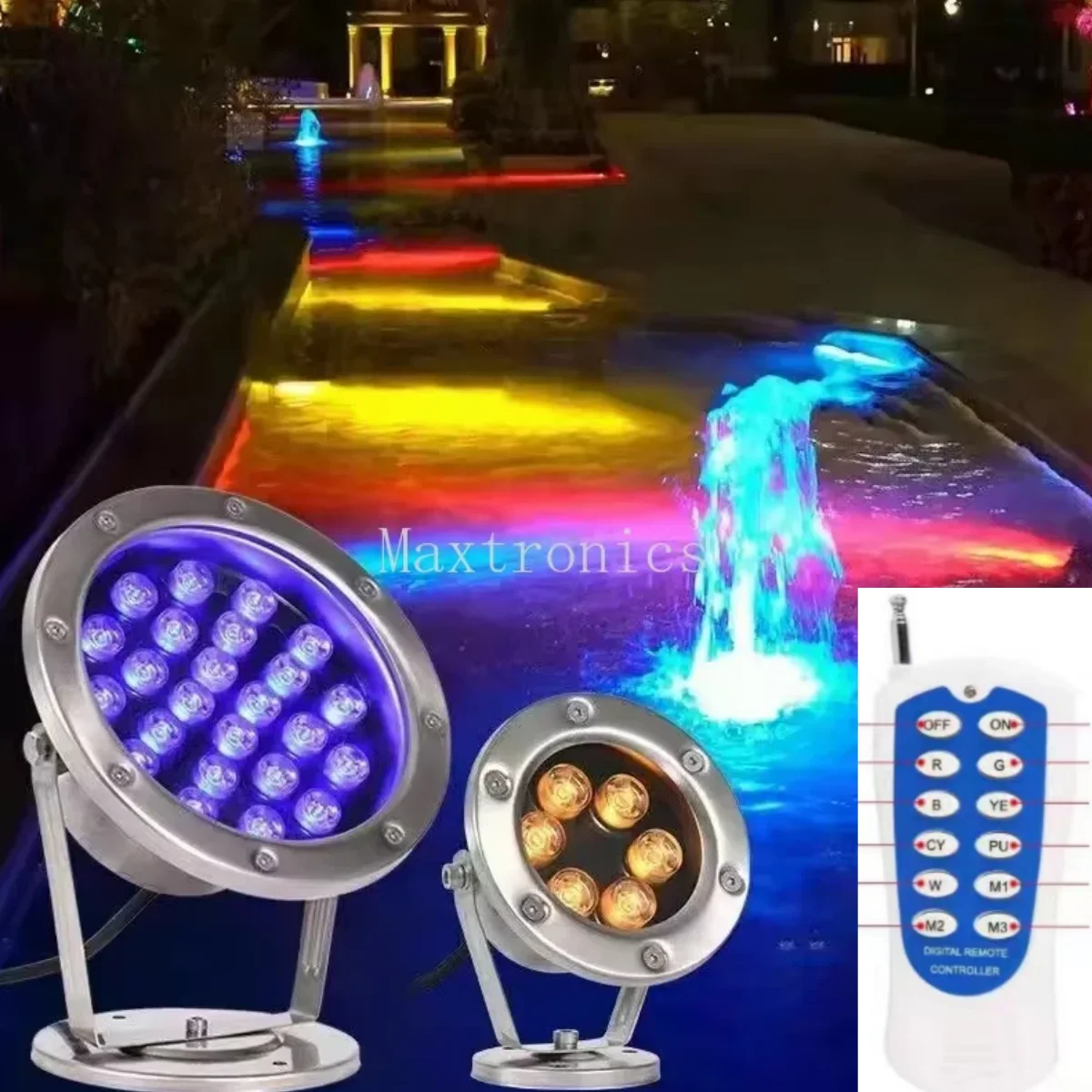 AC/DC24V RGB Fountain Light 6/9/12/15/18/24/36W With Remote Control Outdoor Garden Landscape Pool Spotlight LED Underwater Lamp