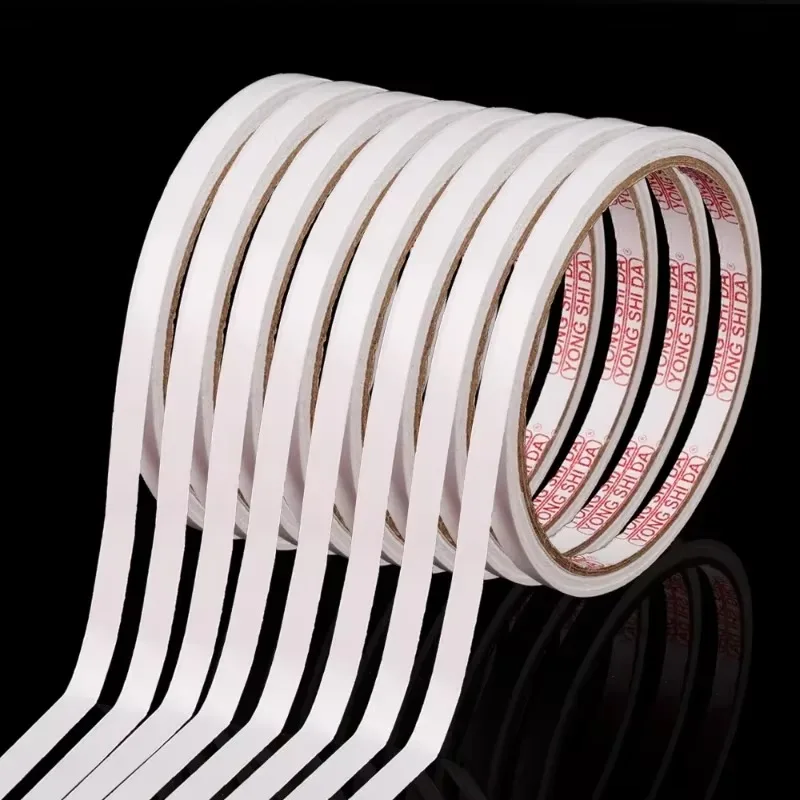 12/1 Rolls Double Sided Tape Ultra-thin Strong Adhesive White Tapes Sticker for Home Office Craft Sticky Paper School Stationary