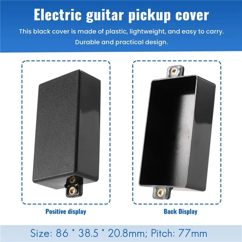 ABKV-Plastic Sealed Humbucker Pickup Cover Fit SQ ST Pickup Guitar Parts (Black)