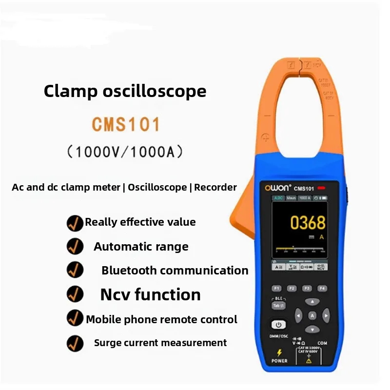 CMS101 Oscilloscope Clamp Meter AC DC 1000A True RMS Multimeter Bluetooth Recorder for Electrical Testing