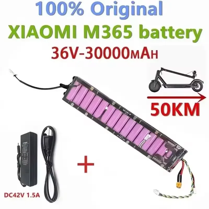 

Original 36V 30Ah Scooter Battery Pack Suitable for M365/Pro/1S 36V18650 Battery Pack Electric Scooter BMS Board Customized Plug