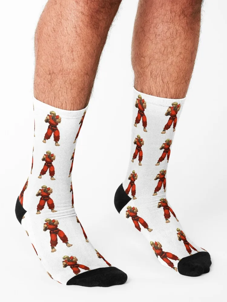 KEN -street Fighter Socks ชุดของขวัญคริสต์มาสมากมาย ถุงเท้าผู้ชาย ถุงเท้าผู้หญิง