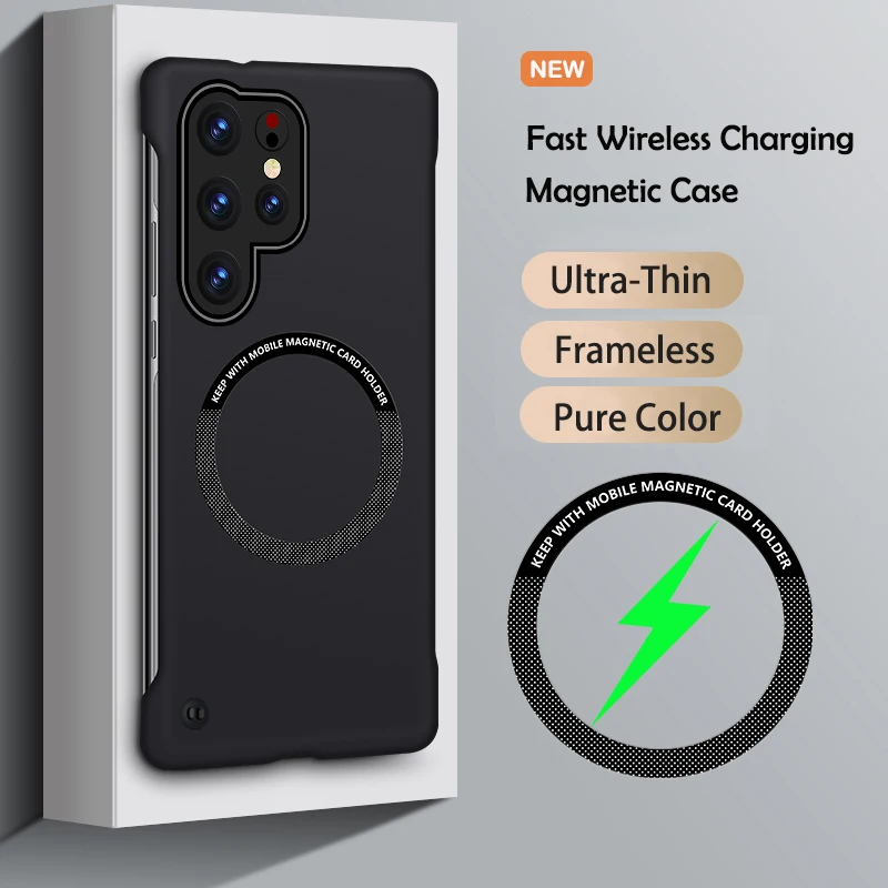 Ultra Slim Magnetic Frameless Solid Color Phone Case for Sam