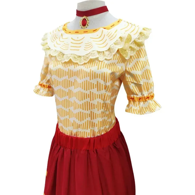 فستان ENCANTO Dolores Madrigal بأكمام قصيرة، أزياء تنكرية للهالوين، ملابس حفلات الكرنفال للأطفال البالغين؛ 3، k8't،