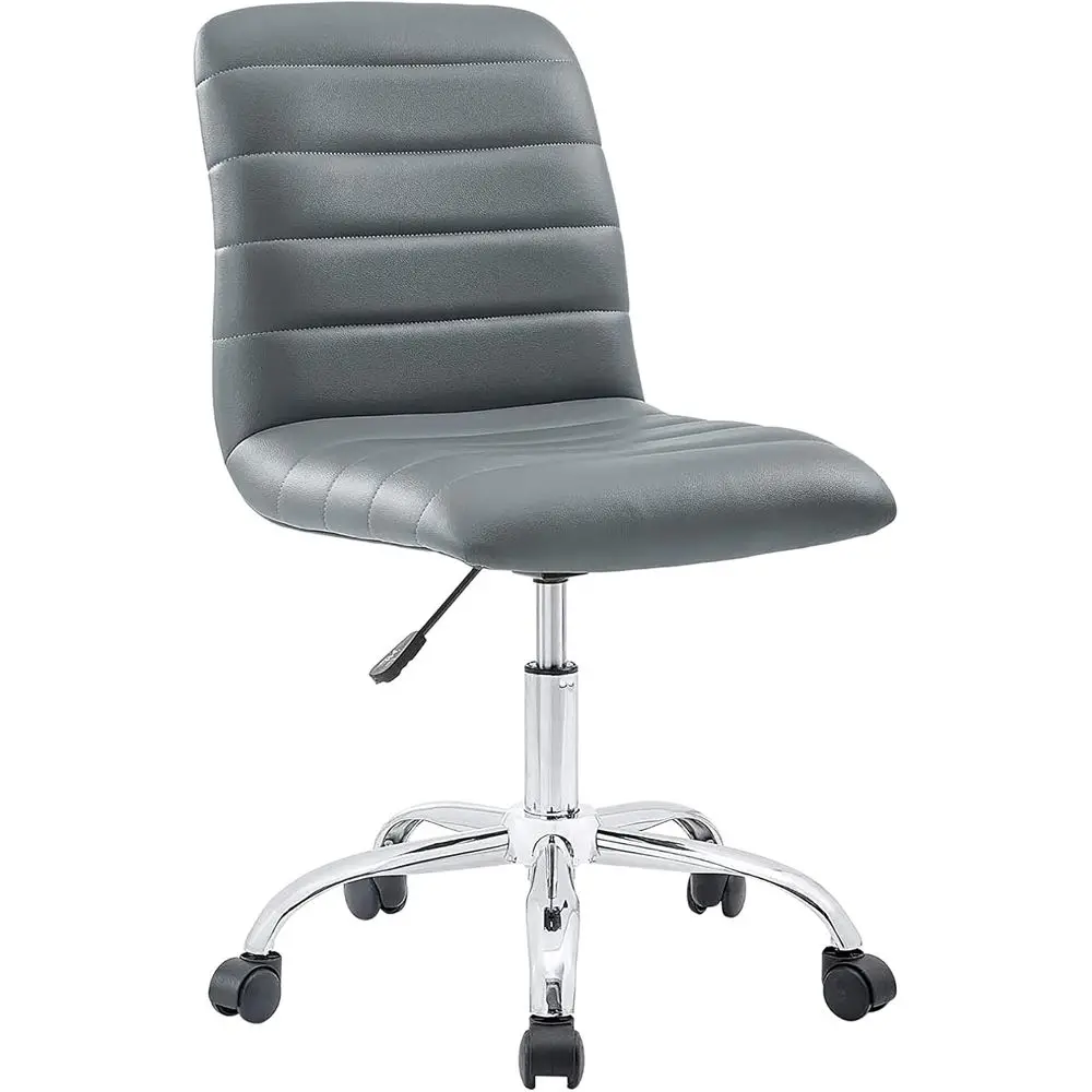 

Ribbed ArmlBack Swivel Computer Desk Oice Chair In Gray