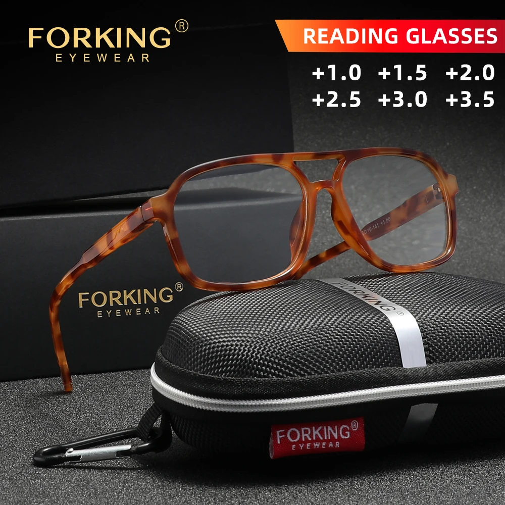 

Очки для чтения FORKING для мужчин и женщин, блокирующие синий свет, для коррекции пресбиопии +1.0+1.5+2.0+2.5+3.0+3.5