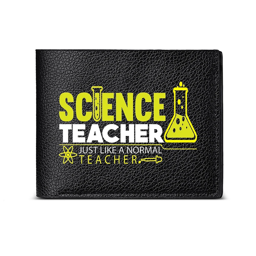 Science Teacher Just Like A Normal Teacher With Fun Lab Design For Casual Business Style Men Wallet Card Holder