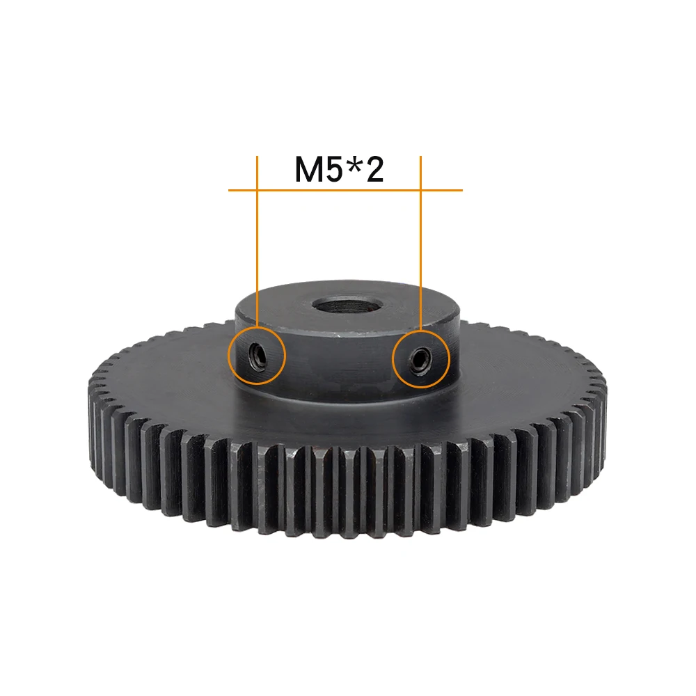 Imagem -05 - Metal Gear Bore Tamanho 10 12 14 15 16 17 19 20 25 mm Transmissão Engrenagem Enegrecimento Sc45 Aço Carbono Dentes Altura 15 mm 1.5 M60t