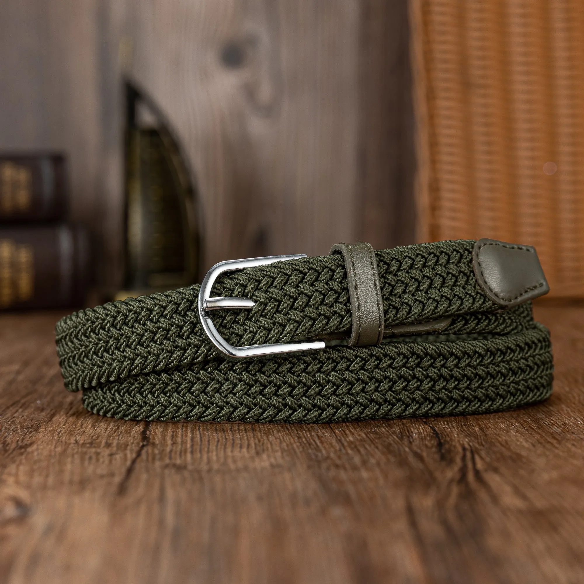 حزام بإبزيم إبرة مرن منسوج بدون ثقب حزام عصري #5