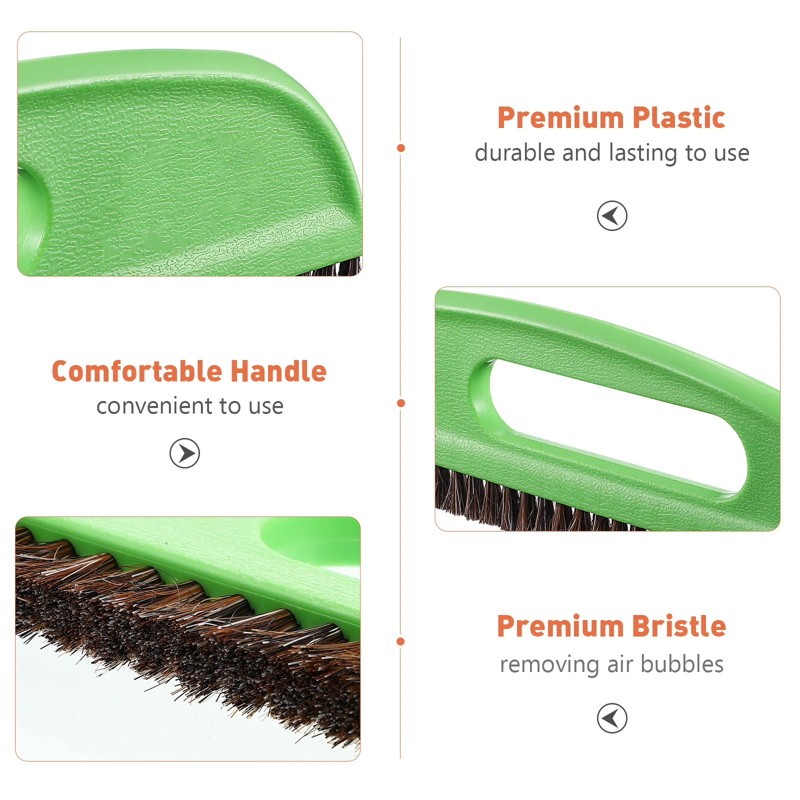 Herramienta de revestimiento de papel tapiz, cepillo de criptografía espesante, cepillo para el pelo de crineta de caballo, agarre grande y cómodo verde, agujero para colgar