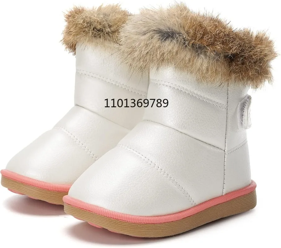 

Toddler boots Kids Snow Boots Girl's Warm Winter Boots Waterproof Boot PU Leather Non-slip girl shoes toddler warm winter shoes
