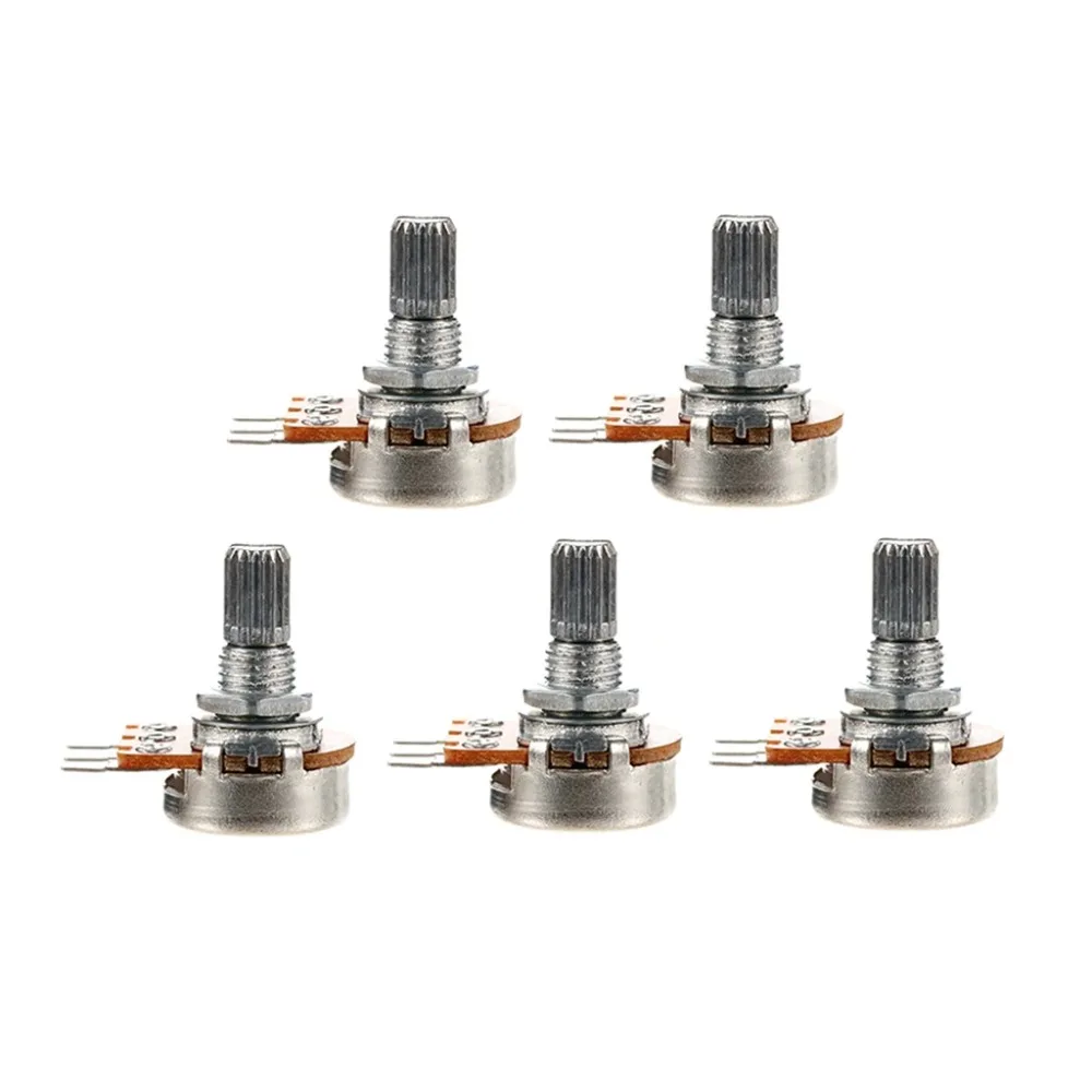5Pcs B20K Guitar Bass Potentiometers, 3-Pin Split Shaft Rotary Linear Taper Pots