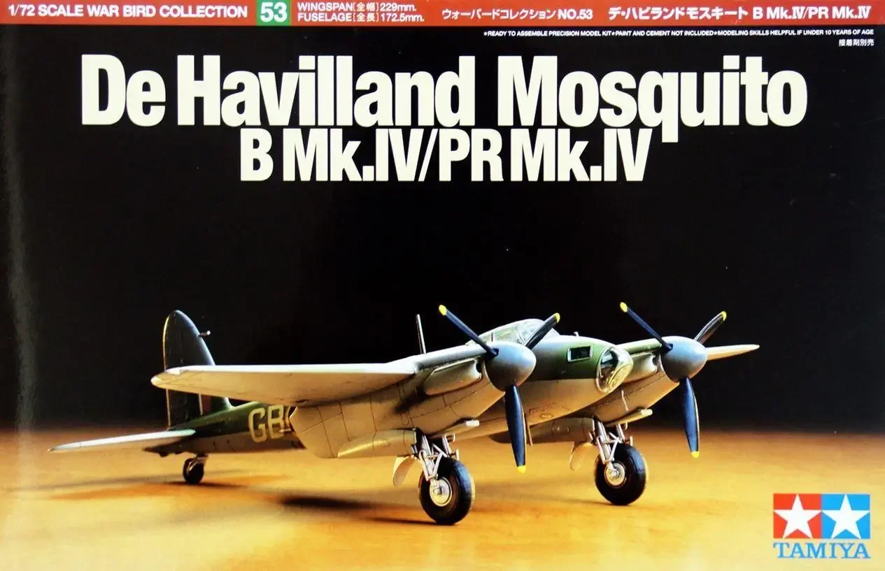 

Tamiya 60753 1/72 Aircraft Model Kit RAF De Havilland Mosquito B Mk.IV/PR Mk.IV