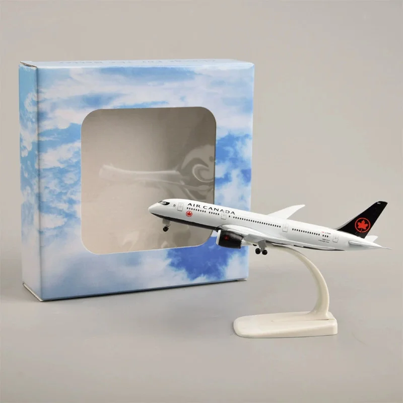 Escala 1/400 20cm Canadá B787 aerolíneas modelo avión 787 Dreamliner aleación Metal modelo avión para decoración del hogar recogido