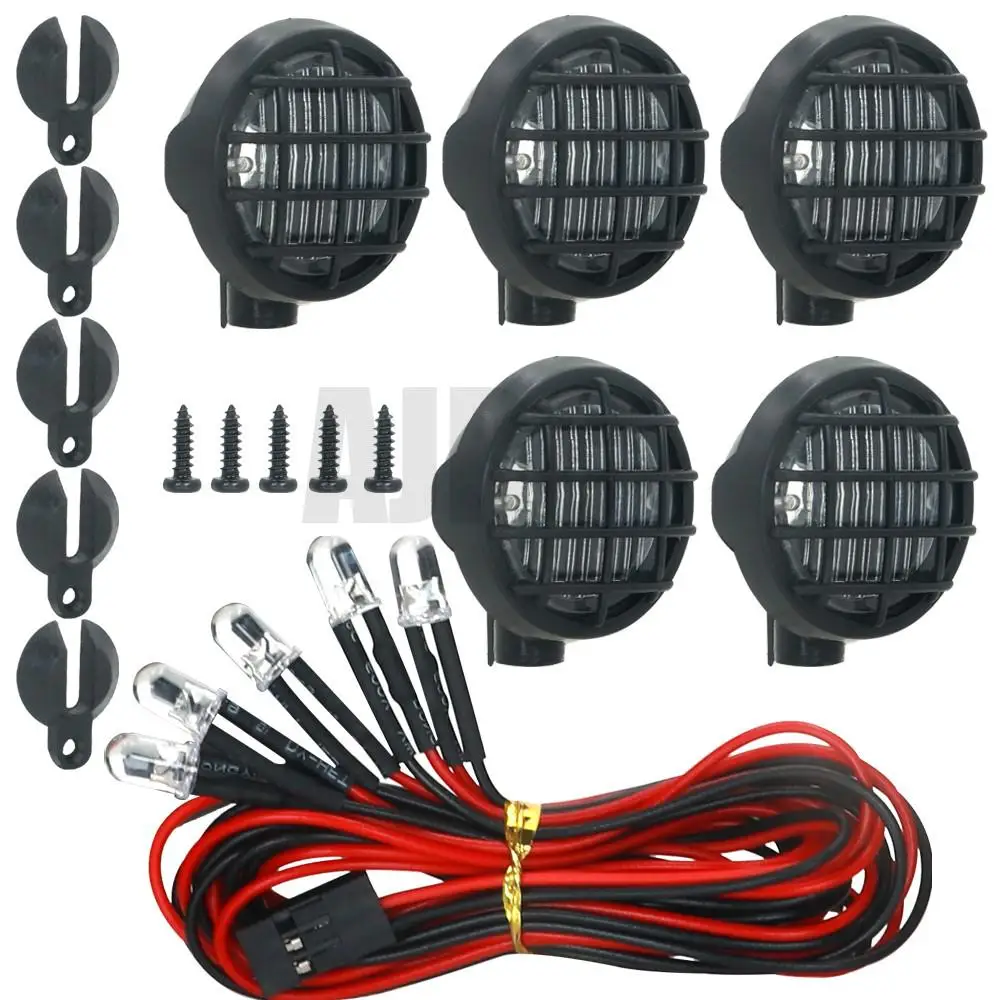 4/5/6 teile/satz Led-strahler Dach Licht Lampenschirm Für 1/10 Rc Crawler Auto Axial Scx10 Ii RGT HSP redcat Yikong Arrma Rc Auto Teile