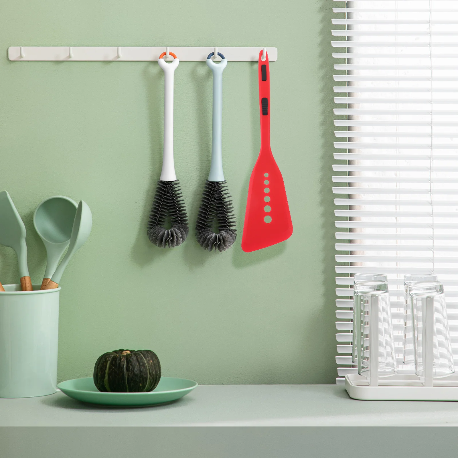 

Silicone Fish Spatula Scratch-Resistant Non-Stick Silicone Turner for Cooking Pancakes Eggs Kitchen Wok Kitchen Spatula