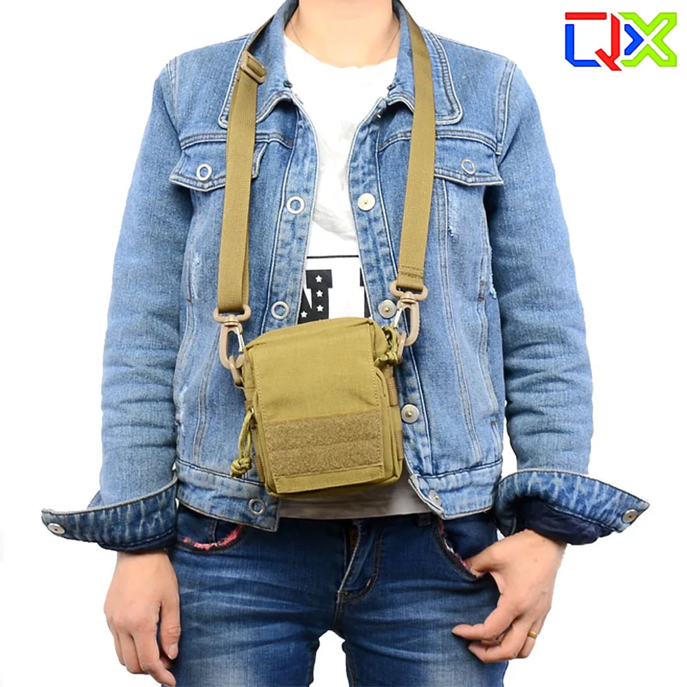 QX Tactical Shoulder Sling Bag Multi-Purpose Crossbody Waist Bag Expandable Waterproof EDC Pouch Outdoor Cycling Military Gear