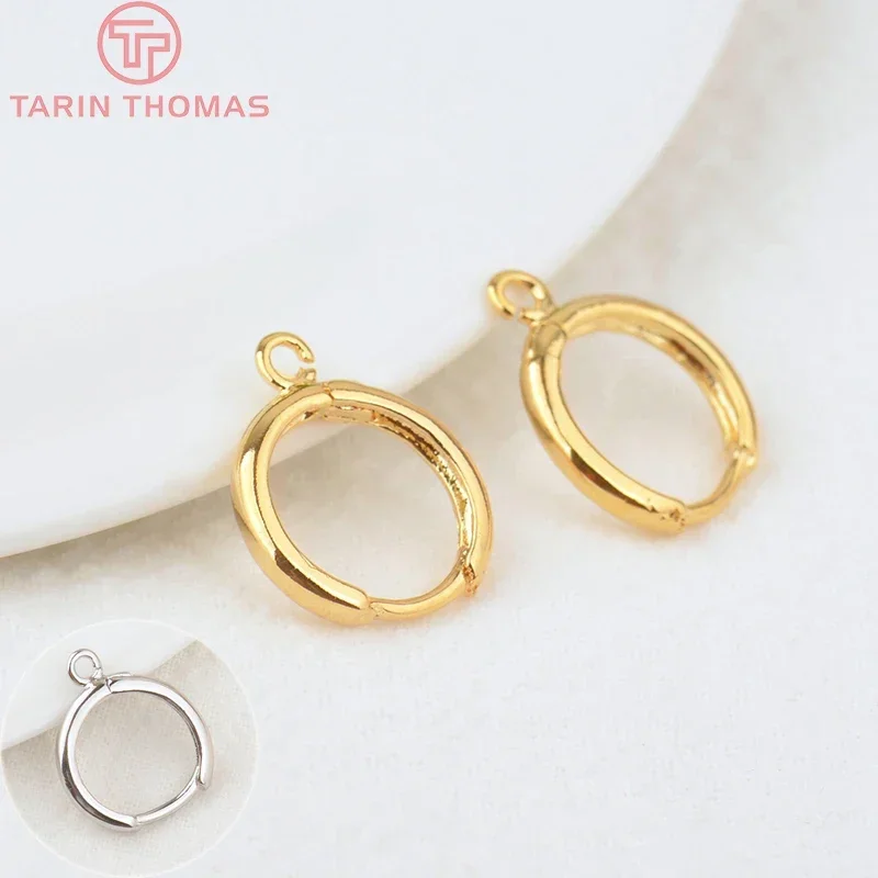 

(2082)20PCS 13.7MM Hole 1.5MM 24K Gold Color Brass Round Earrings Hoop Earring Clip High Quality DIY Jewelry Making Findings