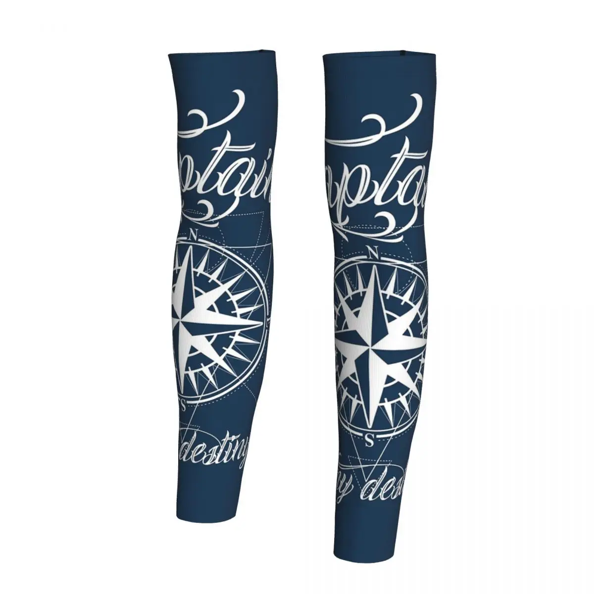 Nautischer Kompass Kapitän Anker Boot Armstulpen Männer Frauen Sonne UV-Schutz Tattoo Cover Up Sport Kühlung Radfahren