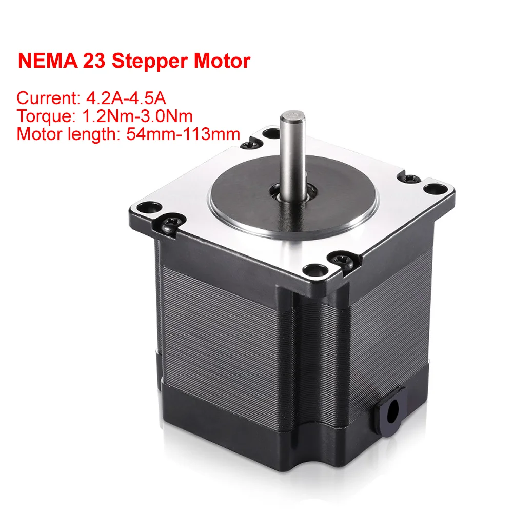 

NEMA 23 Stepper Motor 4-lead Wires 57 Series Motor 4.2A-4.5A 1.2Nm-3.0Nm For 3D Printer CNC Router Engraving Machine
