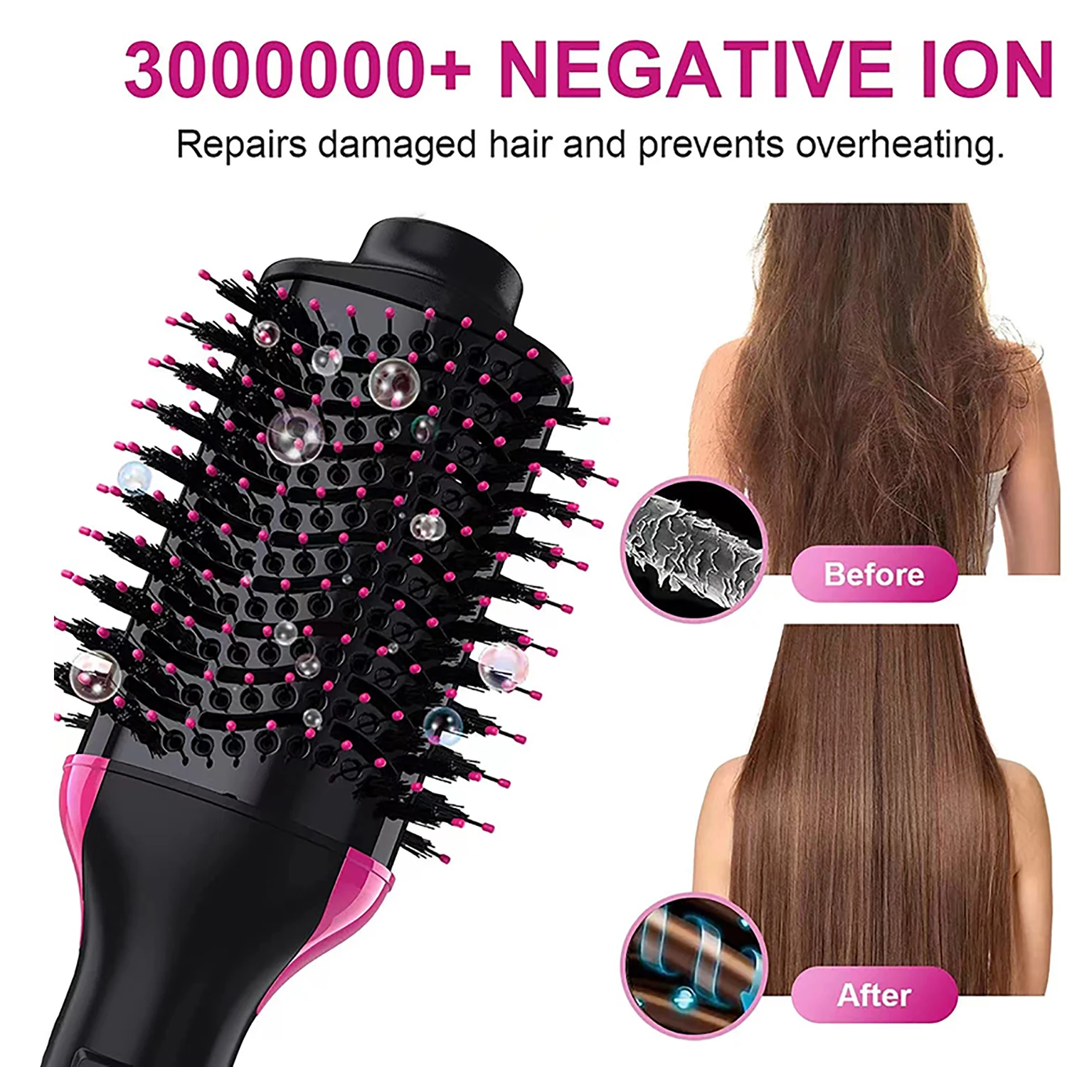 Professional 4 IN 1 Hair Dryer Brush, One Step Hot Air Brush & Volumizer, Hair Straightener Brush and Blow Dryer Brush for Women