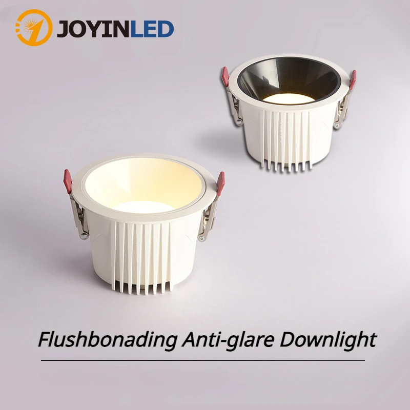 

Встраиваемые светодиодные светильники JOYINLED 7W 12W 4000K, черные/белые, алюминиевые, с защитой от бликов, COB LED даунлайты