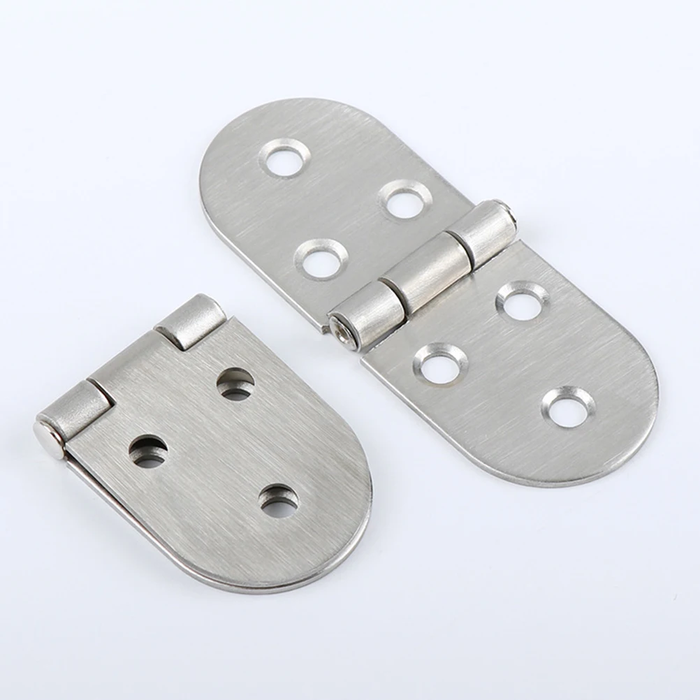 4pcs Stainless Steel Hinges Flip-Top Hinges Round Edges Folding Flap Lid Hinges Butler Tray Hinge For Folding Table Furniture