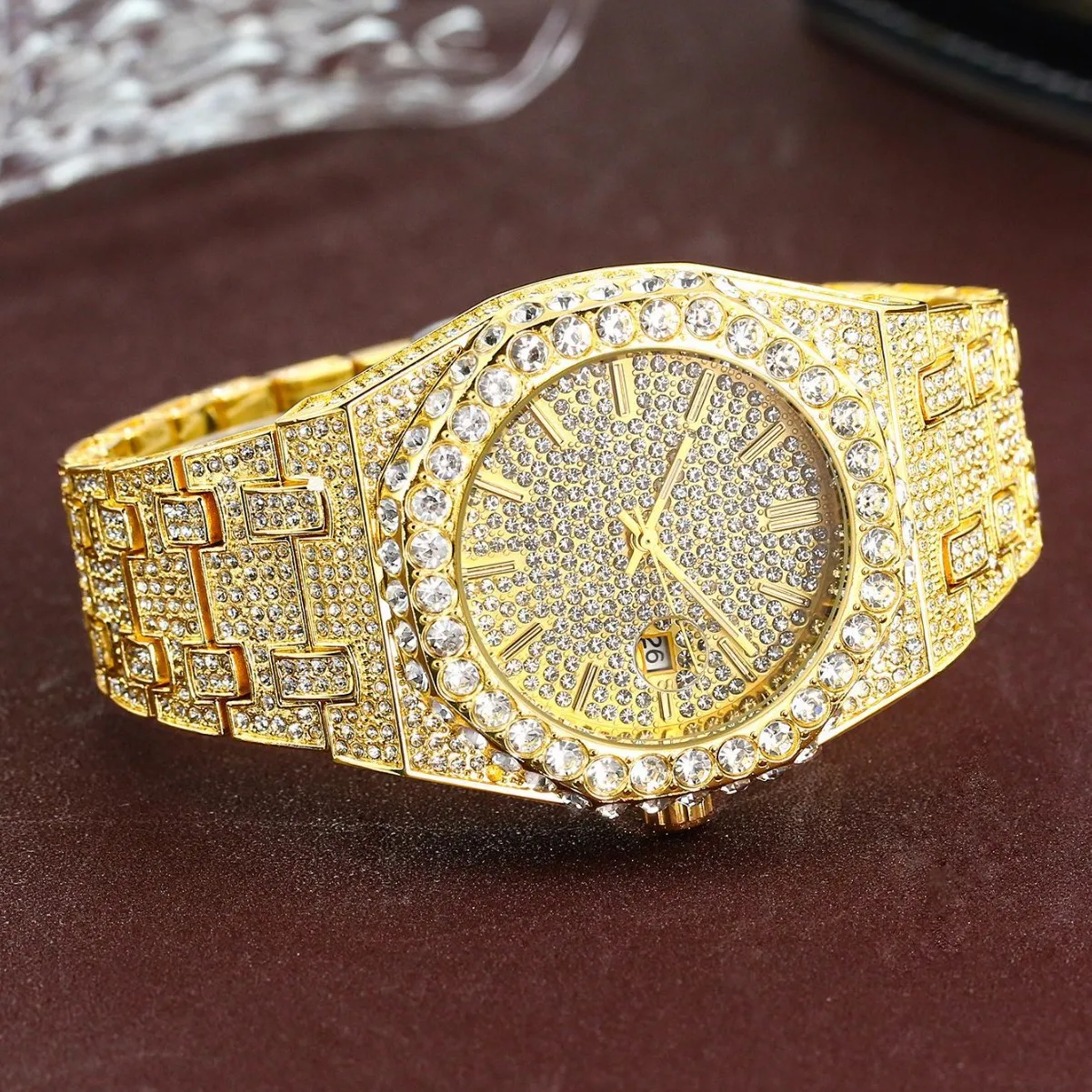 2026 Luxury Diamond Men's Watch High Quality Hip Hop Men's Quartz Watch Ice Sensation Men's Watch view 3