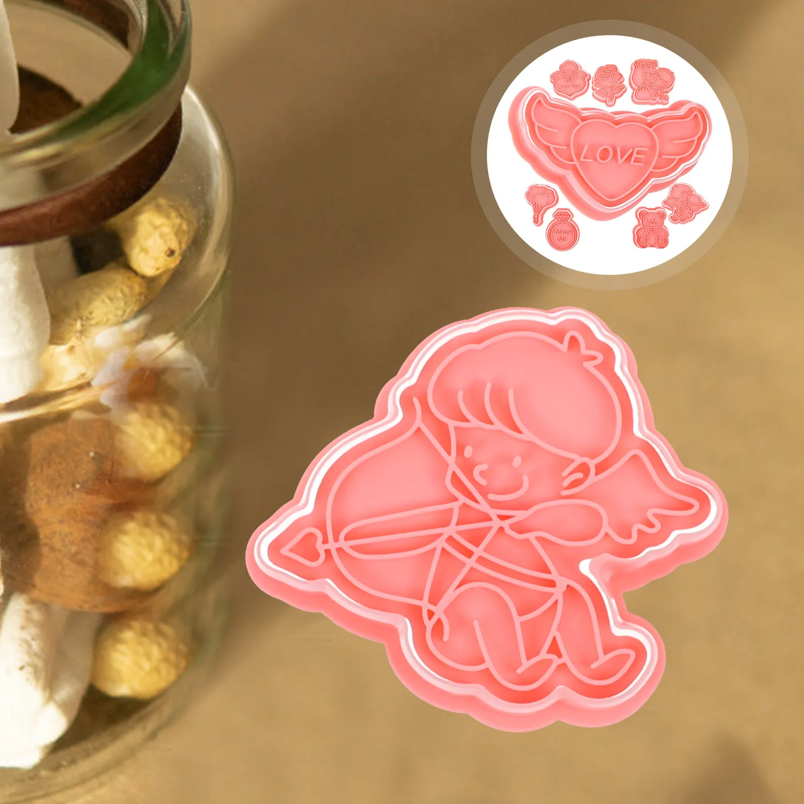 8 pezzi stampi per biscotti di San Valentino cottura al cioccolato torta fondente dessert fai da te stampo in silicone artigianale per zucchero per la festa nuziale