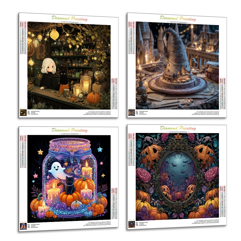 

RUOPOTY Diamond Painting Decorative painting holiday gift Cross Stitch Halloween Diamond Art Kit Embroidery Diamond Mosaic Kits