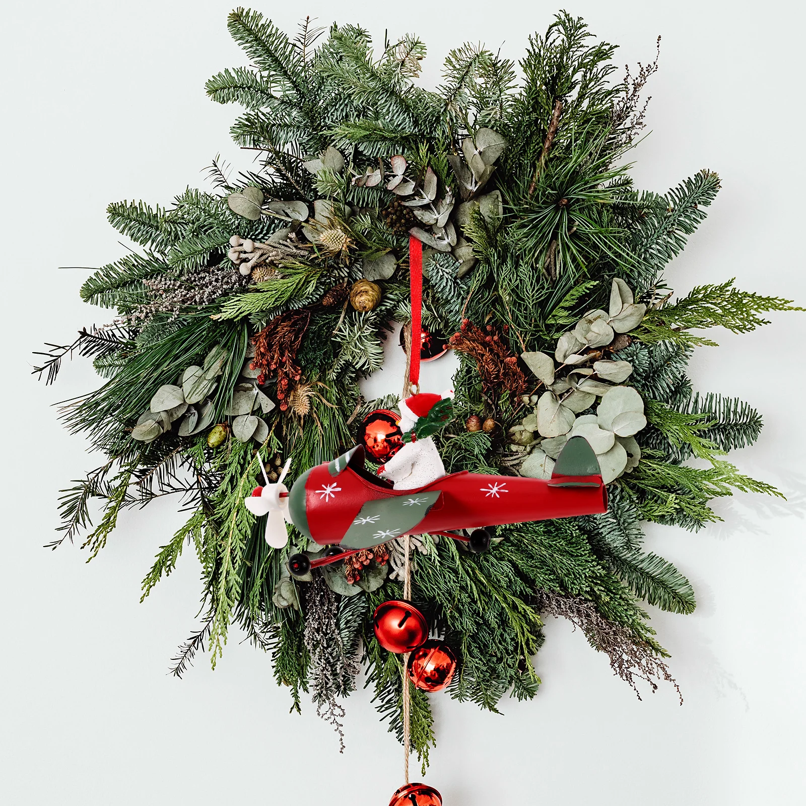 

Christmas Decoration Hangings Ornaments for Tree Pilot Plane Iron Decorations Snowman Airplane