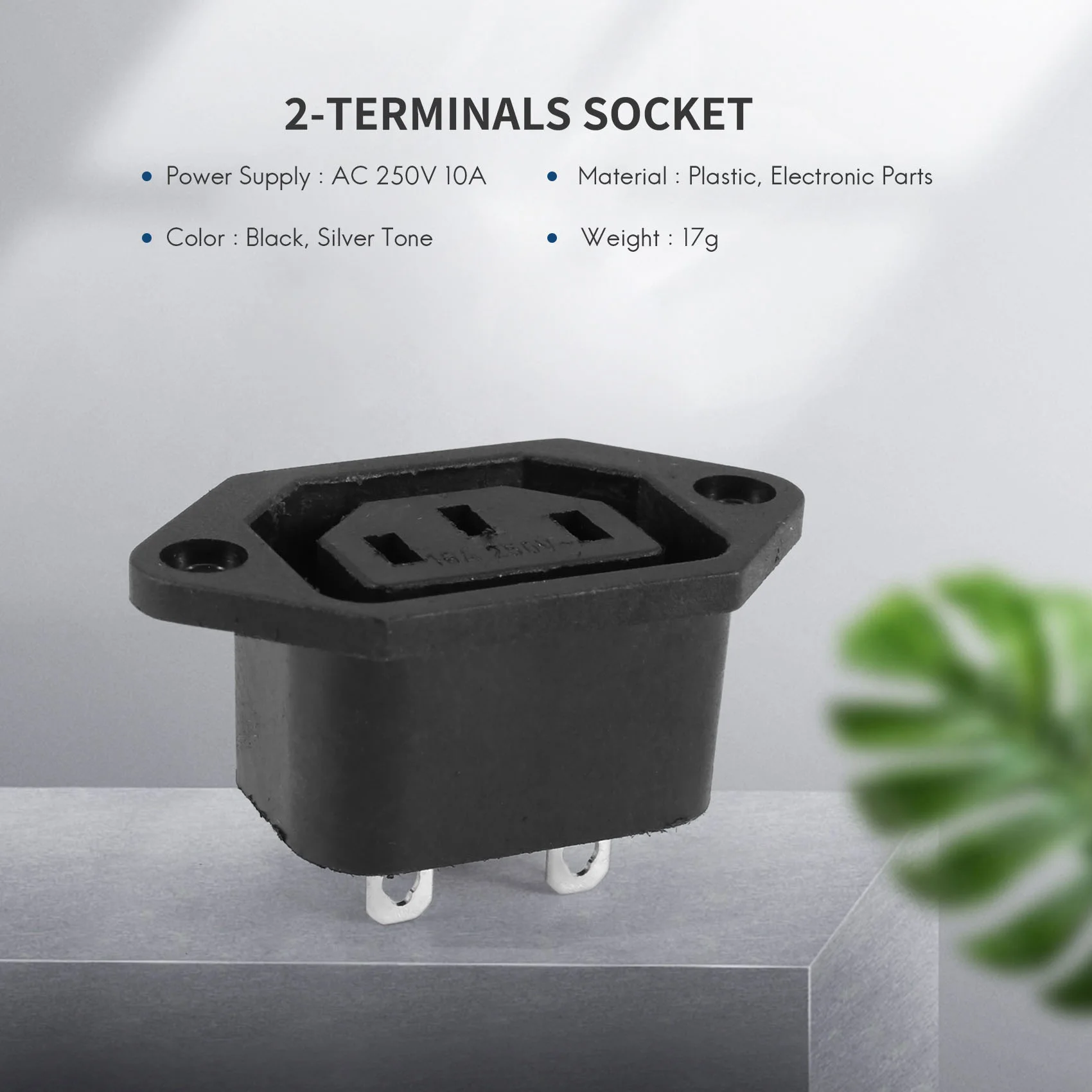 New AC 250V 10A IEC 320 C13 Panel Mount Plug Connector Socket Black