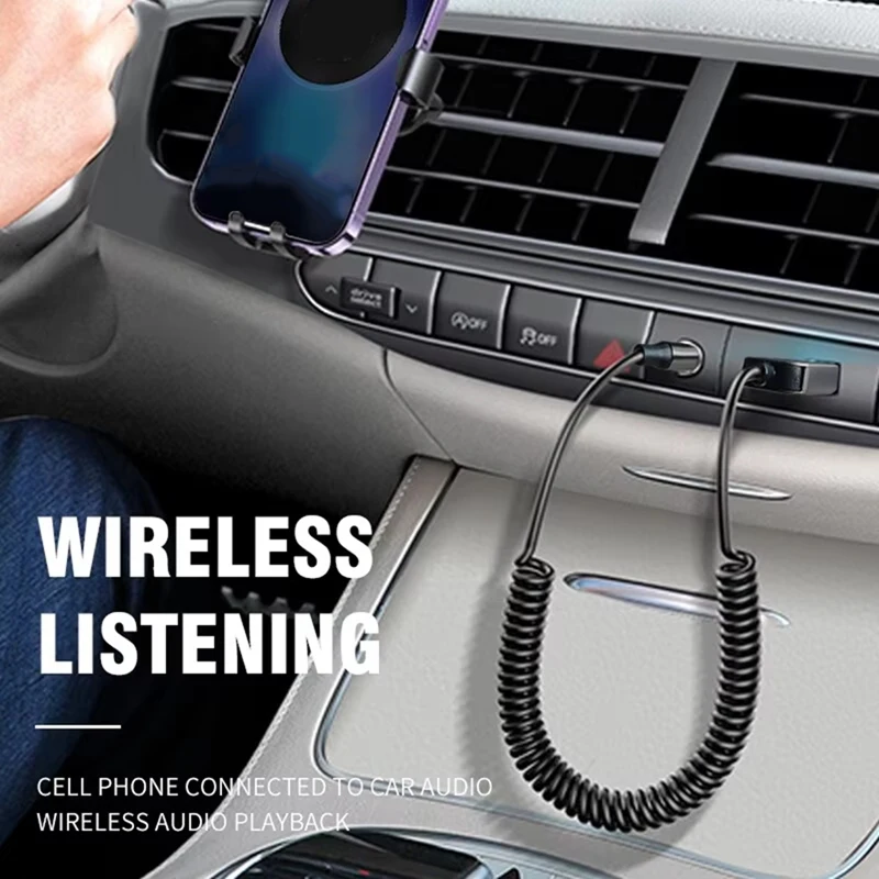 ABSQ-بلوتوث 5.2 استقبال الصوت ستيريو دونغل USB إلى 3.5 مللي متر AUX جاك سيارة لاسلكية يدوي لمجموعة السيارة مكبر الصوت