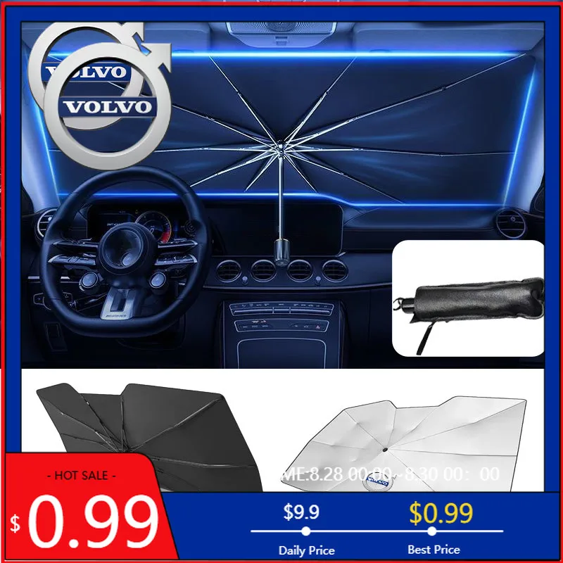 

2026 Горячие чехлы на руль Volvo, отражатель УФ-лучей, зонт для Volvo T6 S40 S60 S90 XC40 XC60 XC90 V40 V50 V60 V90 T6 AWD C30