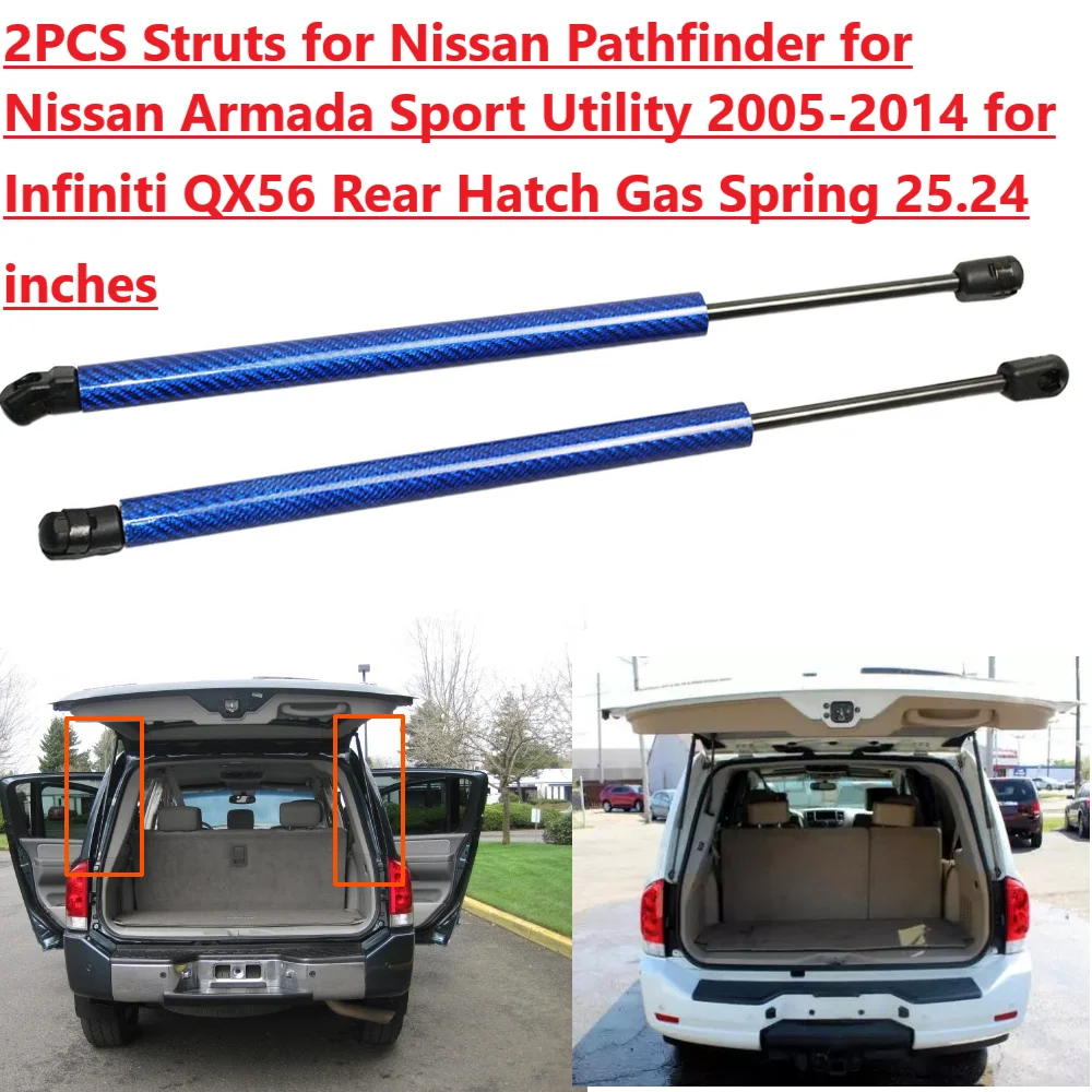 

For Infiniti QX56 Nissan Pathfinder Armada Without Power Liftgate 2004-2014 Rear Tailgate Boot 2x Gas Spring Struts Lift Support