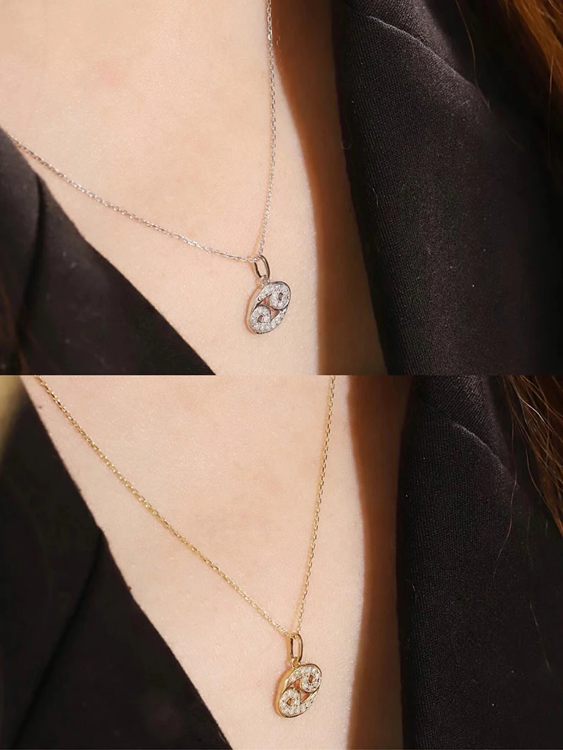 KUGG 100% 18K White or Yellow Gold Necklace Fashion Elegant Design Real Natural Diamond Pendant Necklace for Women Wedding Party