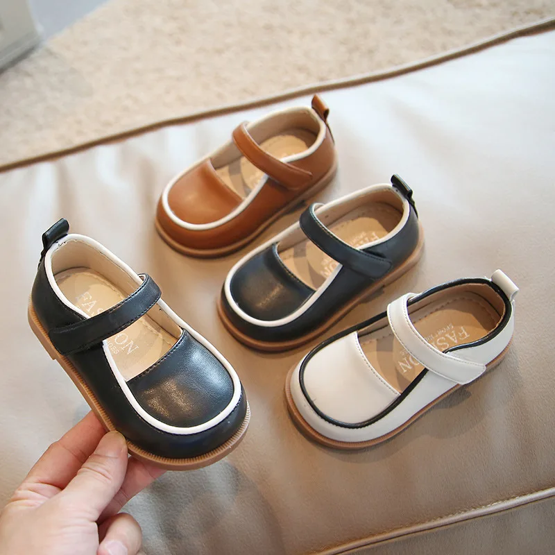 Solid Color Child Loafers Fashion Cute Boys and Girls Simple Japanese All-match School Uniform Shoes 2022 Spring New Casual Flat