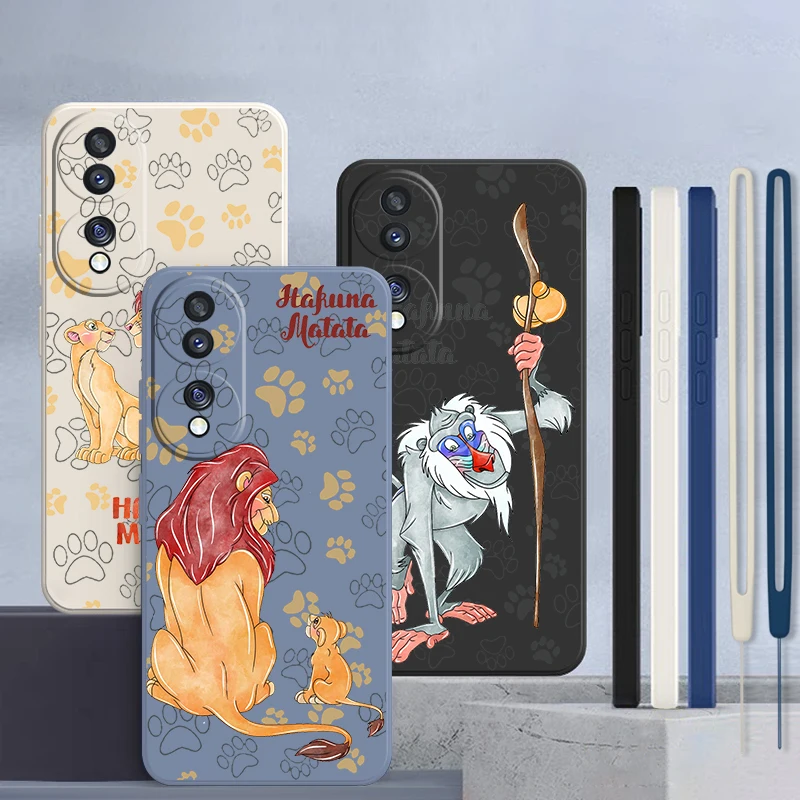 The Lion King Hakuna For Honor X8 X9A X8A 80 70 60 50 30 X20 10X 9X 9C 9A 9S 8A Liquid Rope Silicone Soft Phone Case Coque Capa