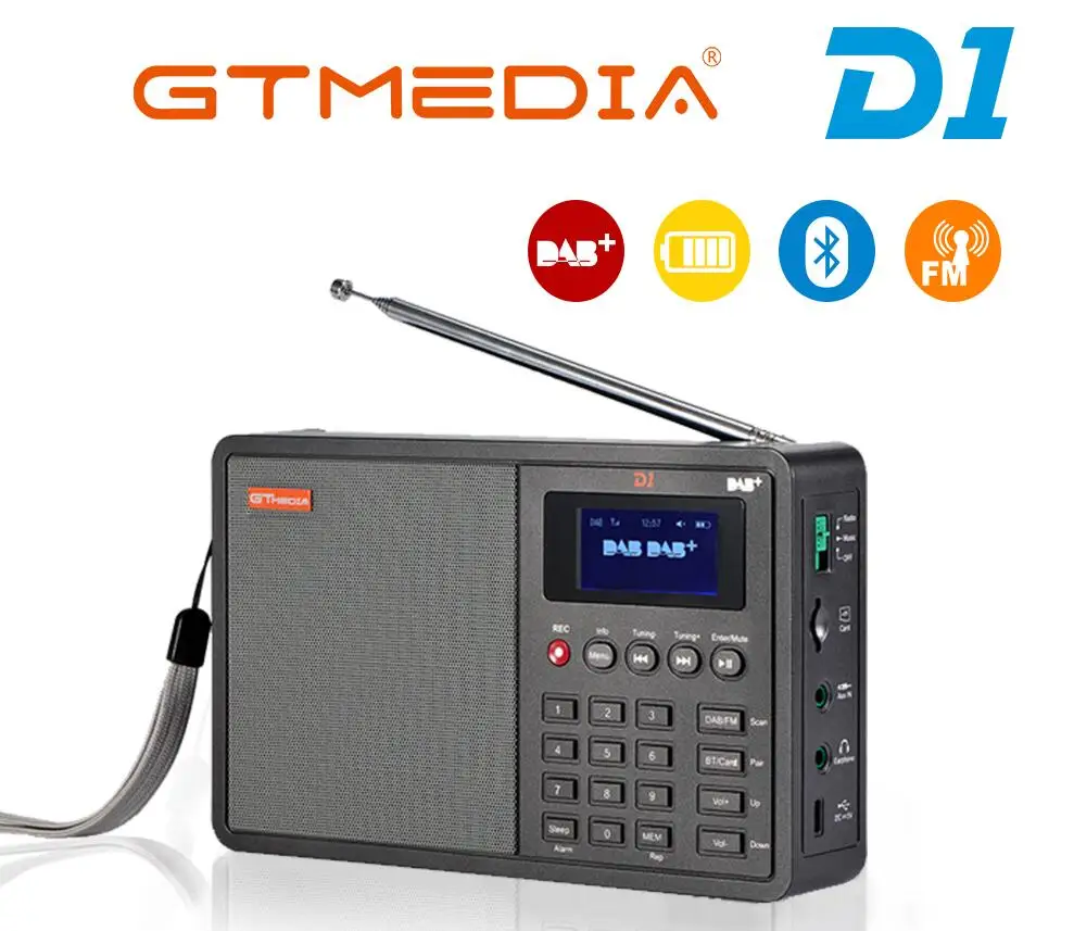 Portable USB FM DAB Digital Radio Speaker for with 1.8Inch LCD Display MP3 Music Player Support Clock/Alarm/Sleep Timer UK