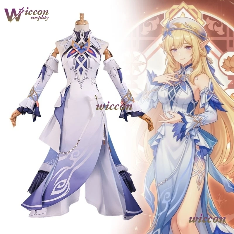 

Nino Genshin Impact Nicole Reeyn Cosplay Costume Wig Dress Hat Hexenzirkel Halloween Party Women Girls RolePlay Game Outfit Prop