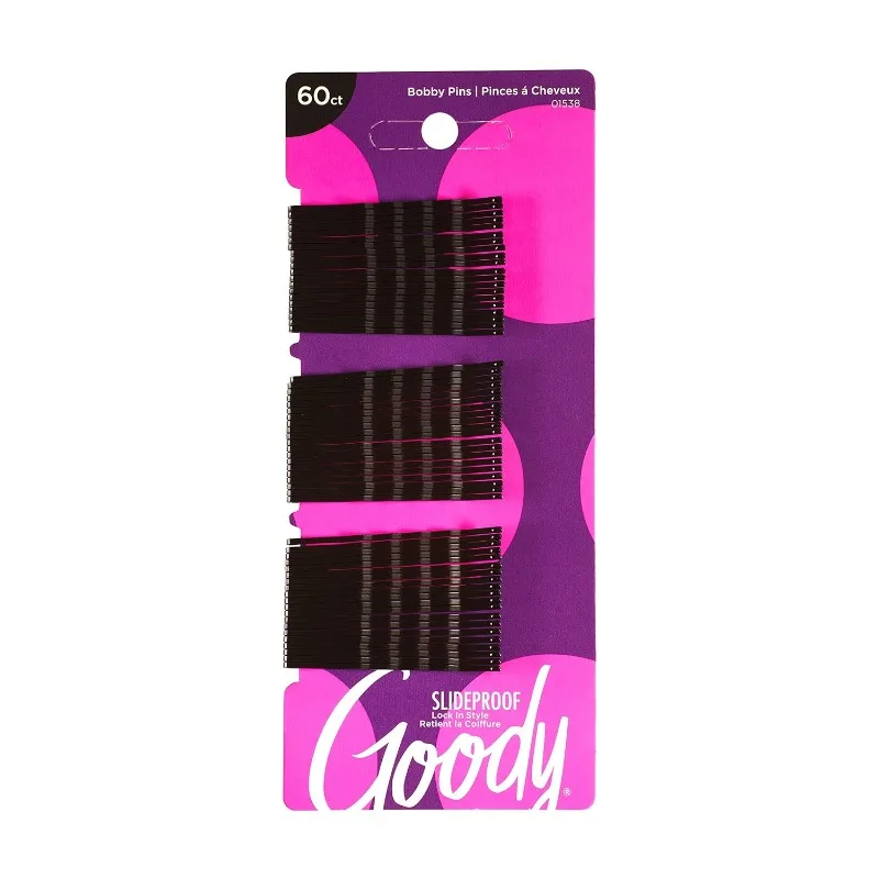 Bobby Pins, Black, 2 Inches, 60 Count (Pack of 1)