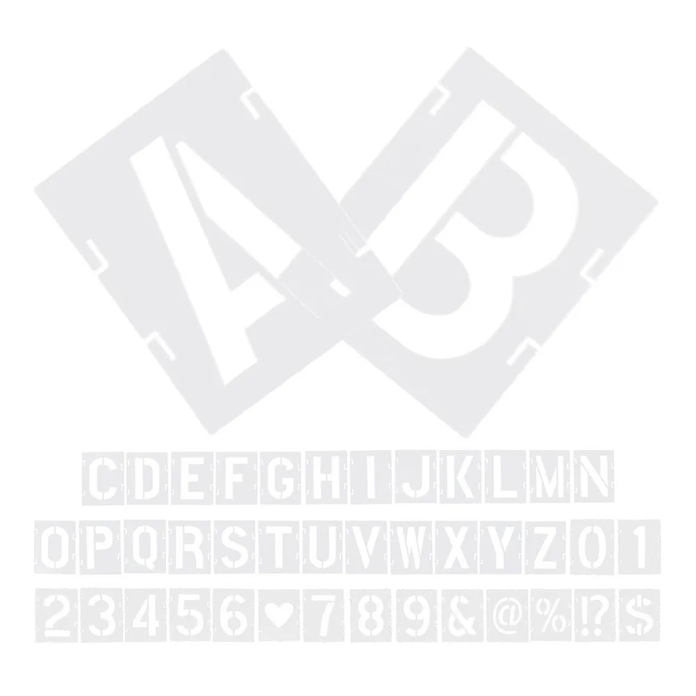 42 قطعة استنسل رسم الحروف الأبجدية قوالب أرقام الحروف الإنجليزية قابلة لإعادة الاستخدام متينة لتقوم بها بنفسك الحرف على الجدران قماش خشبي #2