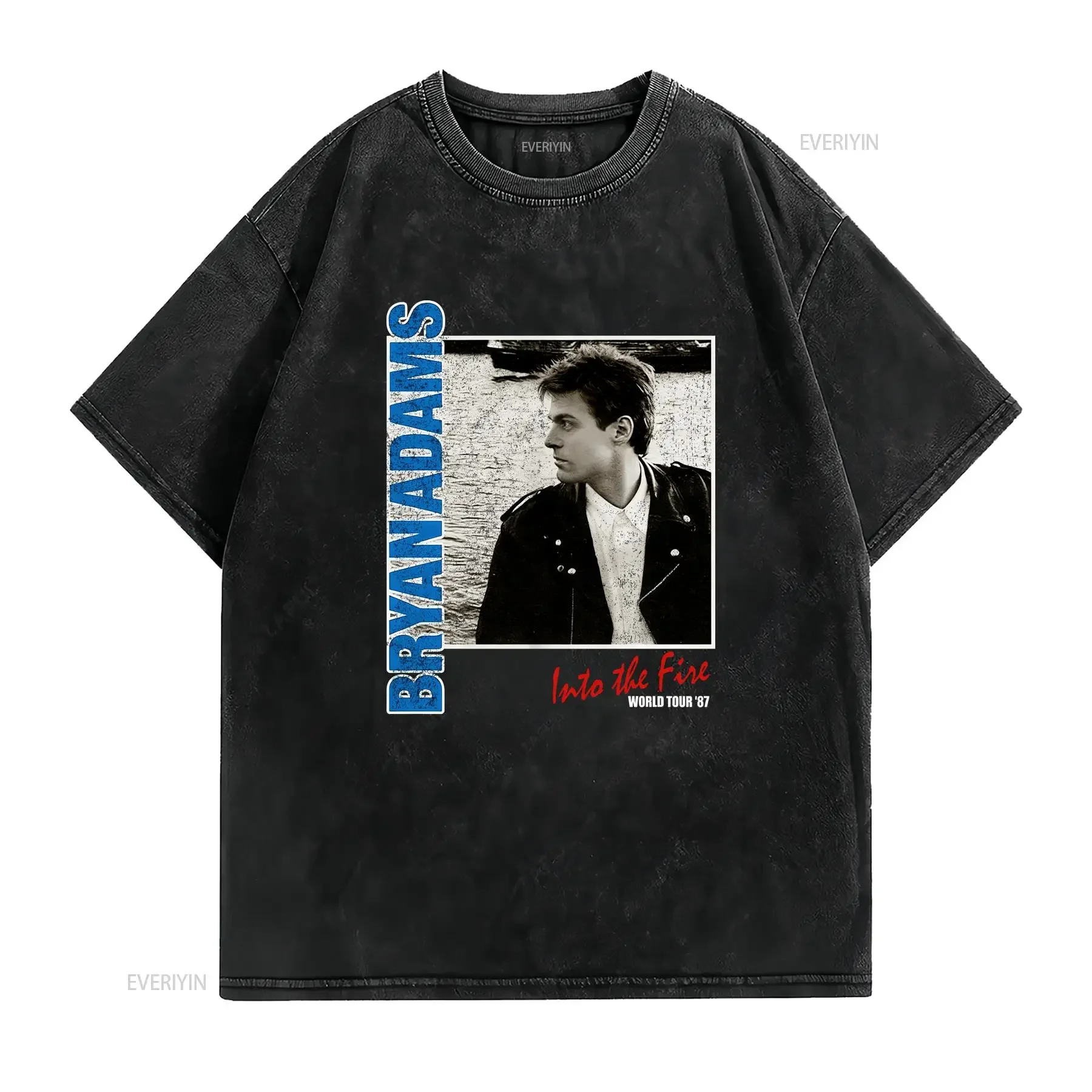 Vintage Bryan Adams T Shirt Mens Women All Size S to 5XL vintage Washed streetwear Breathable graphic Slightly Comfortable