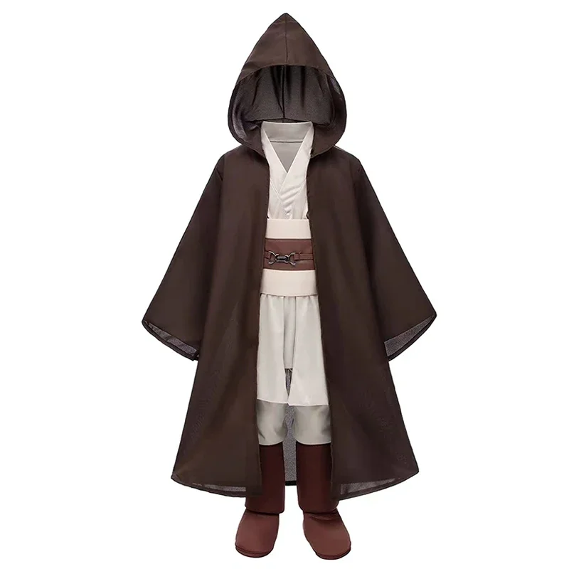 Kids Halloween Costumes Jedi Warrior Cosplay Hooded Cloak Clothing Full Suit Star War Masquerade Party Cosplay Costume