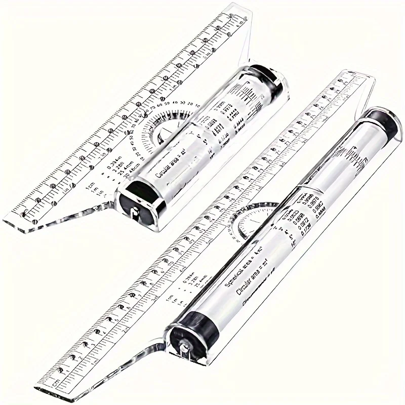 

2Pcs Plastic Ruler Drawing Roller Ruler Parallel Multi-functional Drawing Design Used for Measurement Drafting Schools Offices
