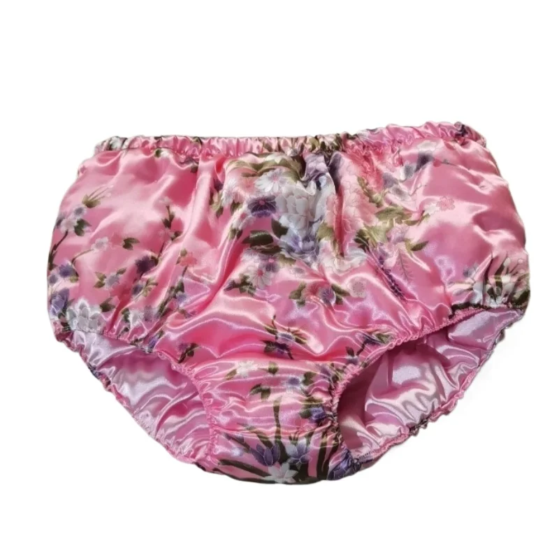 

Женские трусики ручной работы, осенне-зимние глянцевые хлопковые трусы, хлопковые пышные теплые трусики с цветочным принтом, сексуальный костюм для вечеринки