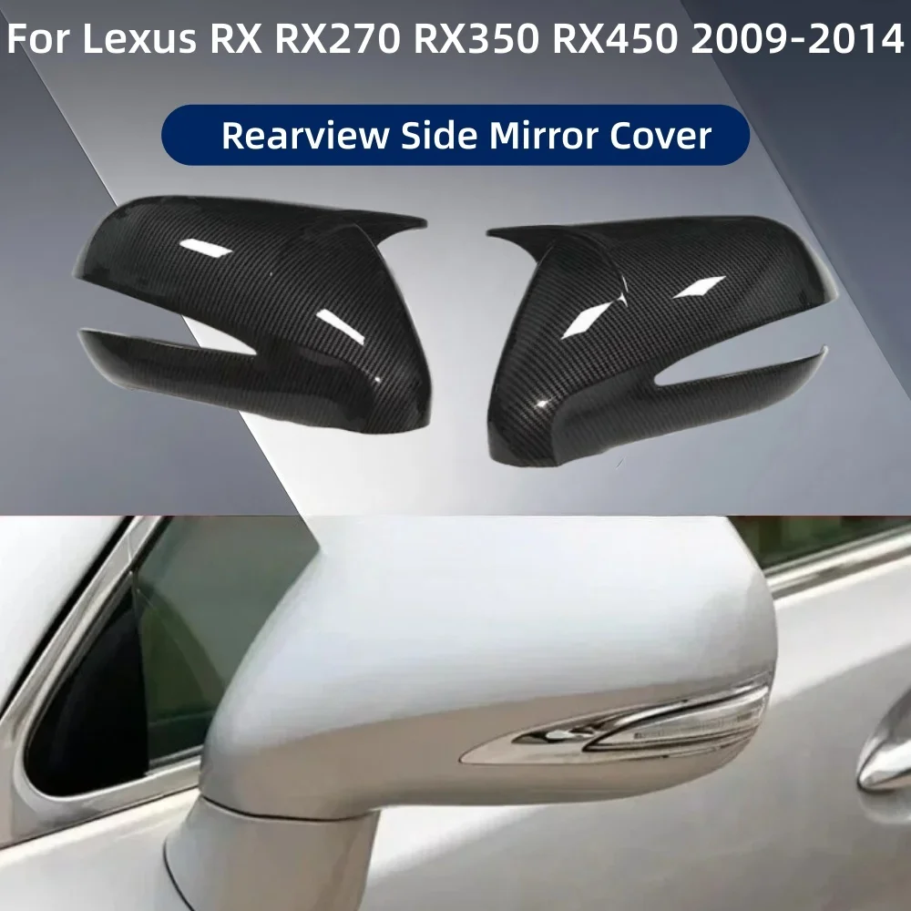 YOYO For Lexus RX RX270 RX350 RX450 2009-2014 Car Sicker Rearview Side Mirror Cover Wing Cap Exterior Rear View Case Trim Carbon