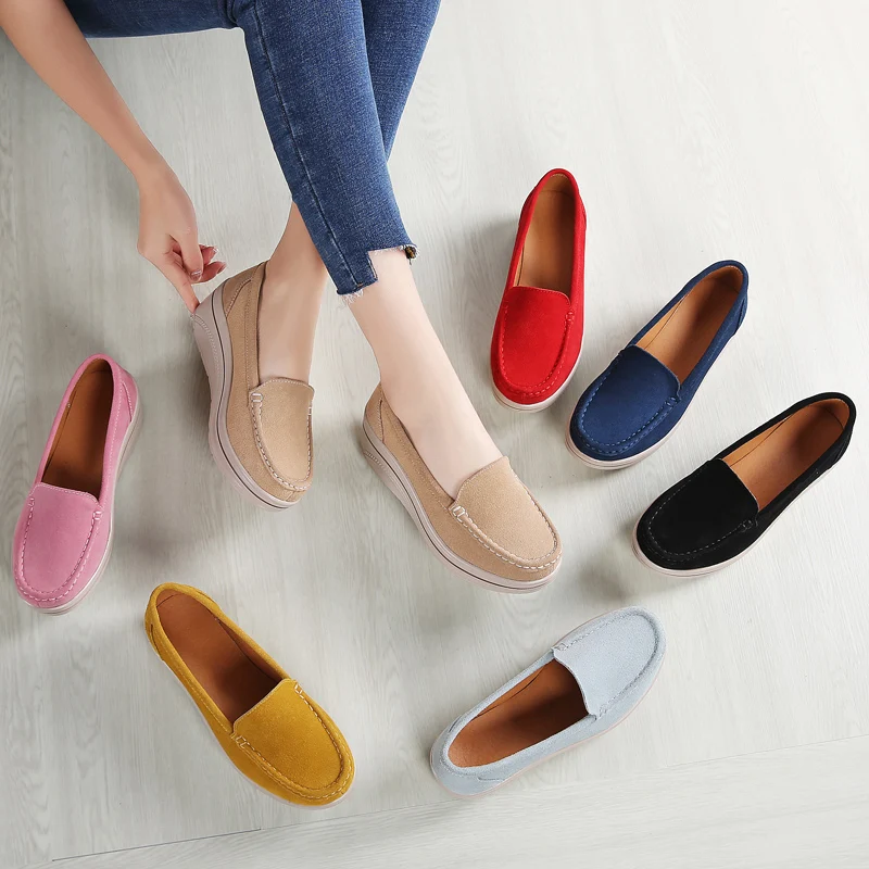 42 large size women\'s shoe cover foot suede leather single shoes waterproof platform increase thick sole British single shoes