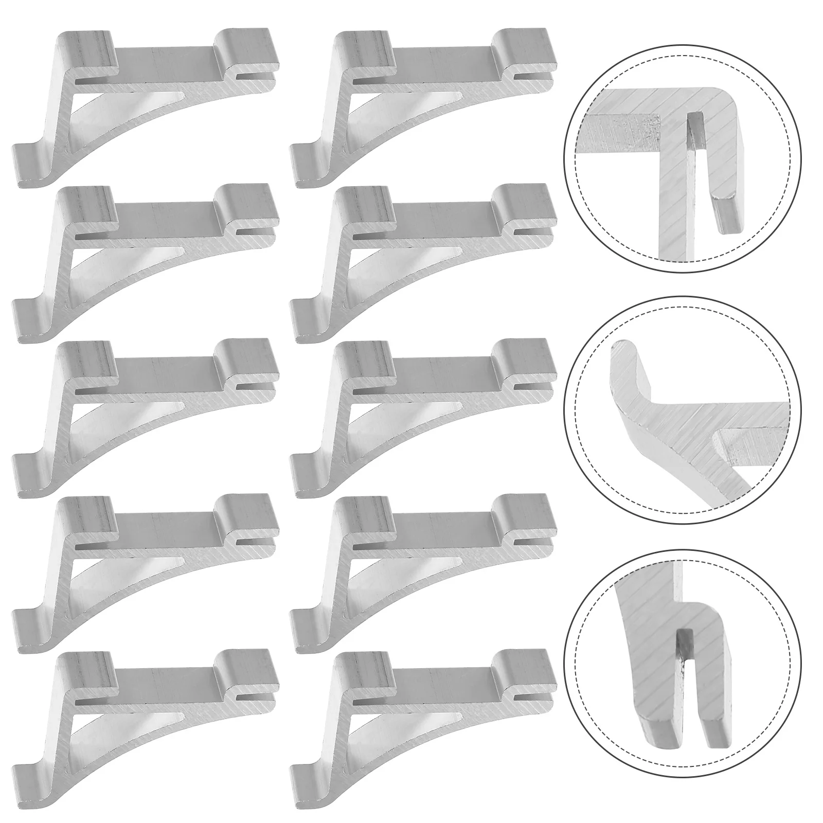 10pcs Freezer Hooks Aluminum Shelf Clips for Commercial Cabinet Support Bracket Refrigerator Cooler Display Case Accessories