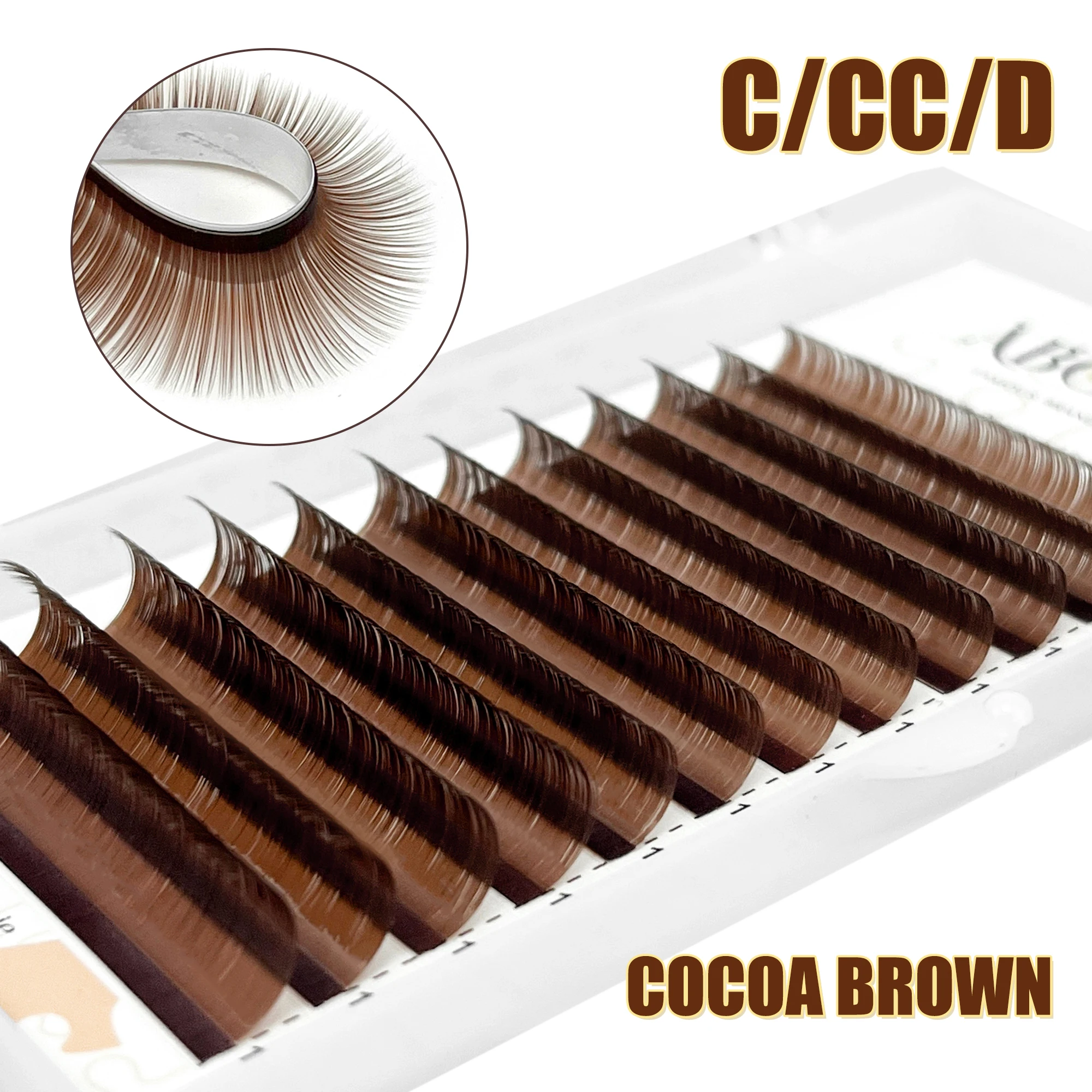 Abonnie Cocoa Brown Eyelash Extension C CC D Mink Individual Colorful Lashes High Quality Brown Color Natural Soft Eyelashes